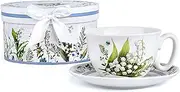 Bone China Tea/Coffee Cup and Saucer in Gift Box Tea Cup and Saucer Set of One