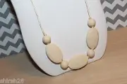 Silicone Baby Teether Teething Necklace Nursing Jewelry Beige Ivory US Fast Ship
