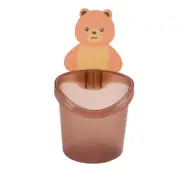 Bear Toothbrush Storage Cup Holder Wall Mounted Comb Storage Rack Bathroom Storage BoxCoffee Color