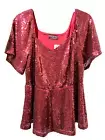 NWT Lane Bryant Elegant Red/Burgundy Sequin Dressy Top Holiday Easter Sz 14