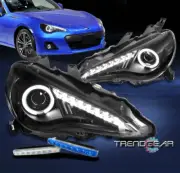 For 2012-2016 Subaru BRZ LED CCFL Halo Projector Black Headlights w/Blue DRL Kit (for: Subaru)