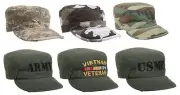 Men's Vintage Military Fatigue Caps - USMC, Army, Camouflage Camo Fatigued Hats