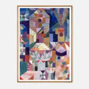 Galrie Paul Klee Castle and Sun Geometric Art Print for Modern Decor, Wood Frame, A1 60 x 84cm (23 x 33inch)