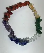 7 CHAKRA Natural Crystal Gemstone Chip Bracelet Protection Healing Balance Gift