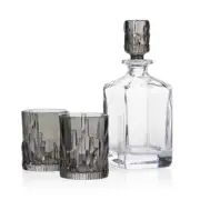 Riedel H1035 Black/Clear Nachtmann Shu Fa Smoke Whiskey Decanter & Glass Set