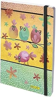 Online Bullet Journal Dotted A5 with Elastic Band, Chicken, 120 g/m² FSC Paper, 144 Inner Pages Notebook Dotted with Soft Cover, Diary for Notes, Sketches, Lettering