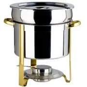 New HUGE Deluxe 11 Qt. Gold Accent Marmite Chafer KIT + Bonus Rebate