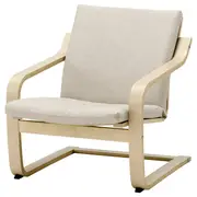POÄNG low-back armchair, natural colour/beige/Katorp natural colour/beige