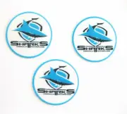 12 Pre Cut CRONULLA SHARKS EDIBLE rice wafer card cupcake toppers