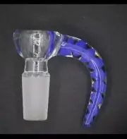 Clear Large Hook Horn Handle Funnel Glass Slide Bowl 14mm Tobacco Hookah Bong
