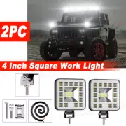 2PC LED Work Light Truck OffRoad Tractor Flood Lights Lamp 12V 24V Square 4Inch
