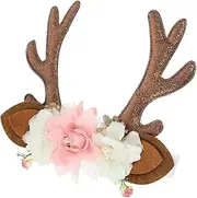 [HAKIDZEL] Xmas Headband Baby Girl Toddler Elastic Bow Headband Antler Elk Ears Decor