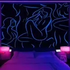 Large Wall Art Blacklight Poster UV Reactive Tapestry Wall Hanging Fabric Modern