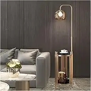 Indoor Floor Lamps Floor Lamp with Shelf, Functional Bedside Lamp with Marble Table, Standing Lamps for Bedroom, Living Room or Office Standing Lamp