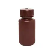 Eisco Labs 60ml Amber Reagent Bottle, Wide Mouth with Screw Cap - HDPE