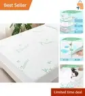 Cooling King Mattress Protector - Breathable Bamboo, Waterproof, Quilted Design