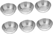 IMIKEYA 6pcs Stainless Steel Round Seasoning Dishes Food Dipping Bowls for Appetizers Condiments and Sauces for Home and Restaurant Use