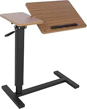 Overbed Bedside Table Adjustable Heights : Mobile Over Bed Bedside Desk with Hidden Rolling Wheels 75.5x40.8x97cm Tilting Desktop C Shape Sofa Side Table Hospital Bed End Table Laptop Table