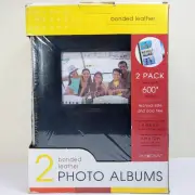 Old Town Premium Photo Albums (2-Pack) Bonded Black Leather (Holds 600 Photos)