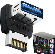 USB Front Panel Adapter - USB 3.1 to Type E Header Converter,Panel 90 Degree Steering Connector for Boys Women Youth Girls Teens