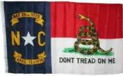12x18 North Carolina DON'T TREAD ON ME State Flag Gadsden Rattlesnake Snake NC