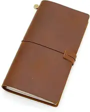 GDPKIALSLZ, Notebook Genuine Leather Traveler's Notebook Travel Diary Journal Vintage Handmade Cowhide Gift Traveler(Yellow,22x15CM)