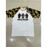 在飛比找蝦皮購物優惠-全新未試穿 A BATHING APE 鯊魚黃迷彩 白色 L