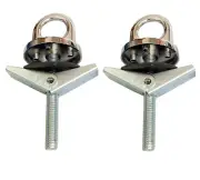 2-Pc. Universal Truck Bed Anchor Points Tie Down Hooks Loops Chrome Plated Metal