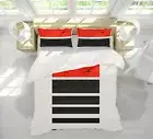 3D Black Strips 3537NA Bed Pillowcases Quilt Cover Duvet Boris Draschoff Fay