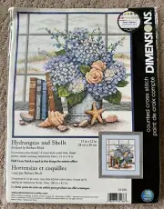 Dimensions 35166 Hydrangeas And Shells Cross Stitch Kit Beach Cottage Books Mock