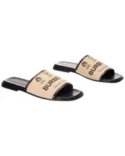 Burberry Carolyn Canvas & Leather Sandal (Authentic Pre-Owned)