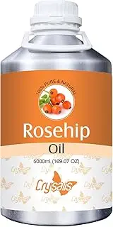 CRYSALIS Rosehip (Rosa Canina L.) Oil |100% Pure & Natural Undiluted Essential Organic Rosehip Oil for Anti-Aging Benefits, Enhances Elasticity and Moisturization -5000ml