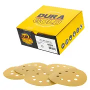 Dura-Gold 5" 320 Grit Sanding Discs Box of 50 Dustless Hook & Loop Sandpaper