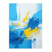 Abstract Painting Yellow Blue Canvas Print