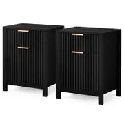 ALFORDSON Set of 2 Bedside Tables Nightstand Side Storage 2 Drawers Cabinet Black