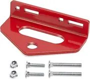 Zero Turn Mower Trailer Tow Hitch, 1/4"(6mm) Thick Heavy Duty Steel Universal Lawn Trailer Hitch 2"-5.1" Hole Center, Versatile Chain Slot Rugged Steel Trailer Hitch with Carriage Bolt Hardware Red