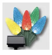 Philips 50ct Solar Faceted C6 String Lights with Green Wire (t)