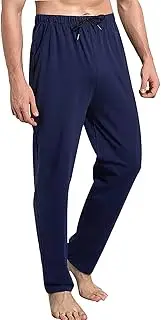 [Generic] Mens Yoga Sweatpants Elastic Waist Wide Leg Lightweight Sweatpants Open Bottom Casual Baggy Lounge Pants with Pockets