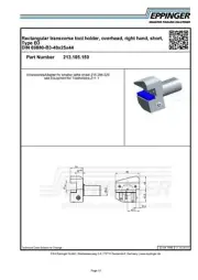 VDI40, turning tool holder, right hand, short, Type B3, 25mm, 213.105.150