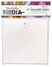 3 Pack Dina Wakley MEdia Square Tags With Reinforced Holes-4" 5A002GKN-1GJ37