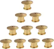 [ULDIGI] 10pcs Pin Backs Replacement Locking Backs for Pins Locking Pin Backings Lapel Pin Gold Clutch Hat Accessories Badge Handbag Enamel Brooch Golden Metal Locking Pin Keepers Backs