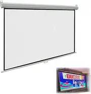 GPVPFLBLMH 60in 72in Manual Projector Screen with Auto Lock Retractable Projector Curtain Ceiling Wall Mount Projection Screen 4K HD Portable Screen(72inch(4:3))