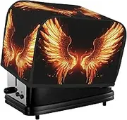 Fire Angle Wings Toaster Cover 2 Slice Bread Machine Covers Waterproof Universal Size Kitchen Small Appliance Cover with Hang Loop, Dust and Fingerprint Protection