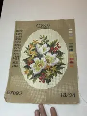 Rico Gobelin Needlepoint Tapestry Canvas Floral 57092 18/24