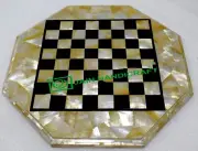 24'' black Marble Chess Table Top Pietra Dura Inlay Children Game Kids c42