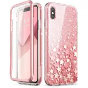For Iphone Xs Max Case with Built-in Screen Protector Cosmo Series Glitter Marble