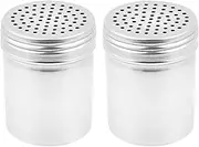 IsMwav (Set of 2) Dredge Shakers 10 oz, Stainless Steel Spice Shakers Baking/Cooking