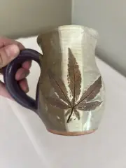 Handmade ceramic LEAF mug NEW - Asheville NC
