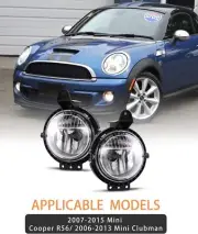 For 07-15 Mini Cooper Factory Fit Replacement Fog Lights Clear Lens w/Bulbs PAIR (for: Mini)