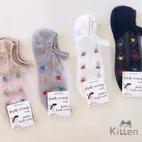 在飛比找蝦皮購物優惠-𝗞𝗶𝘁𝘁𝗲𝗻🐈‍⬛韓國襪 可愛 氣質 蕾絲襪 水晶襪 玻璃襪